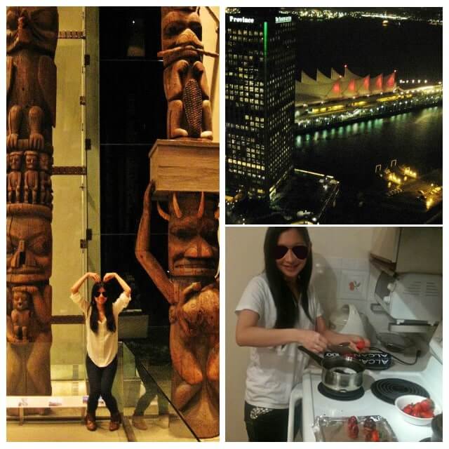 秋冬季節大多以室內活動為主，圖片為UBC大學人類學博物館（MOA）、溫哥華旋轉餐廳以及食物趴。